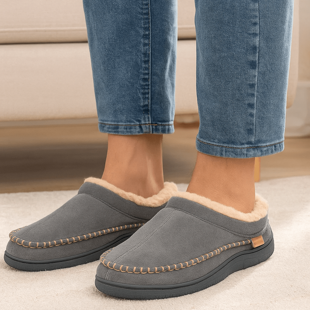 Chaussons classiques confortables pour hommes, idéaux pour l'intérieur et la maison. Douceur et détente assurées.