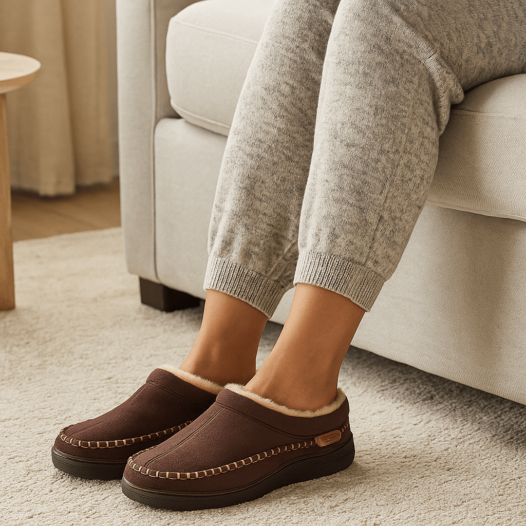 Chaussons classiques pour hommes, offrant un confort quotidien et une sensation de bien-être à la maison.