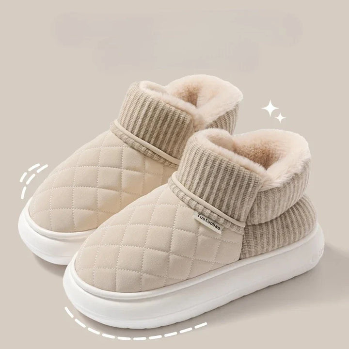 Chaussons de cocooning pour femmes, parfaits pour se détendre à la maison, chauds et confortables.