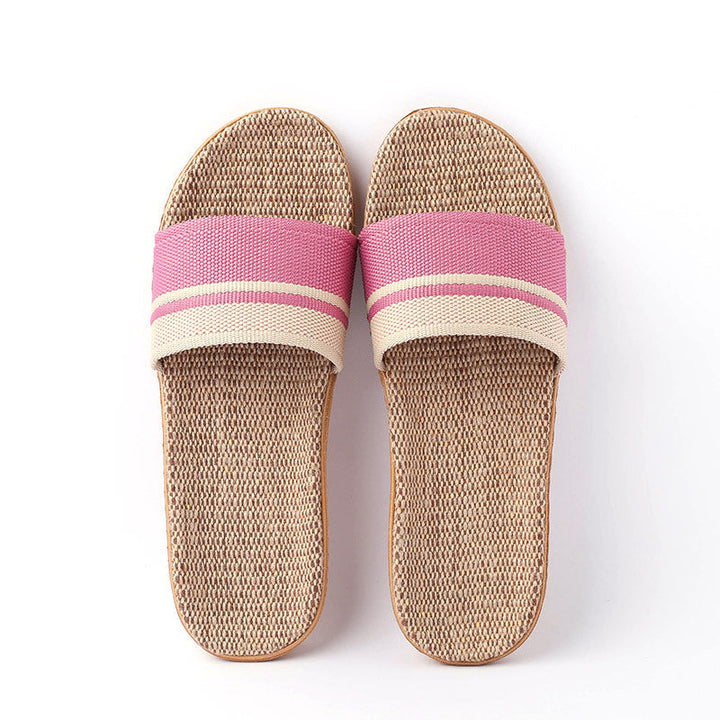 Chaussons d'été multicouleur pour femmes, tissu respirant pour un confort optimal à la maison.