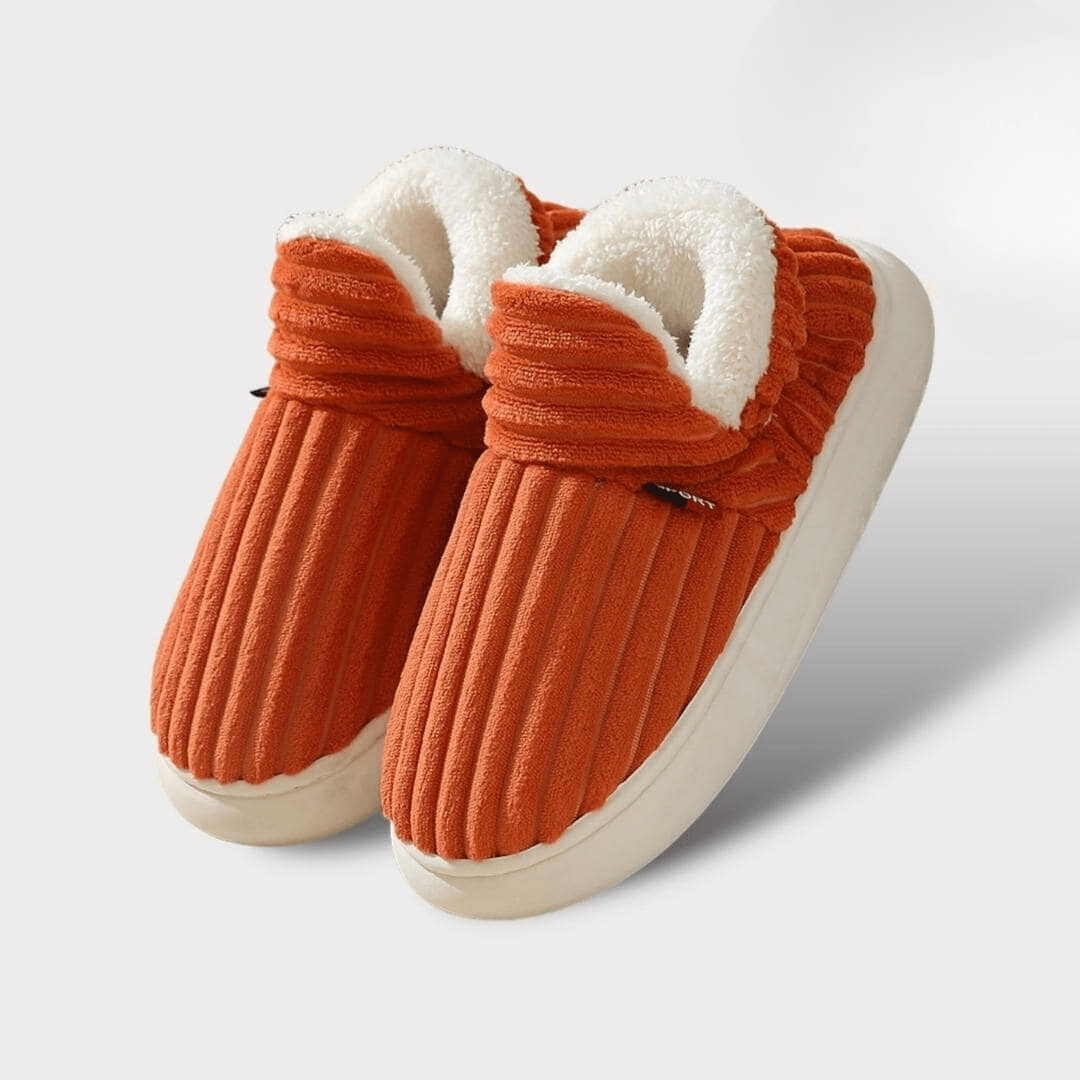 "Chaussons d'hiver pour femme, chauds et doux, avec semelle antidérapante, en coloris tendance."