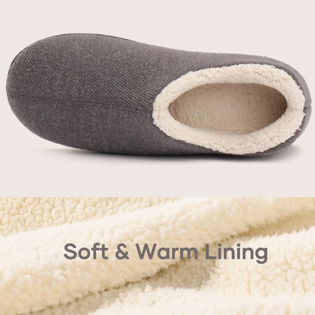 Paire de chaussons d'hiver femme, mousse à mémoire, super doux et chauds pour la maison.