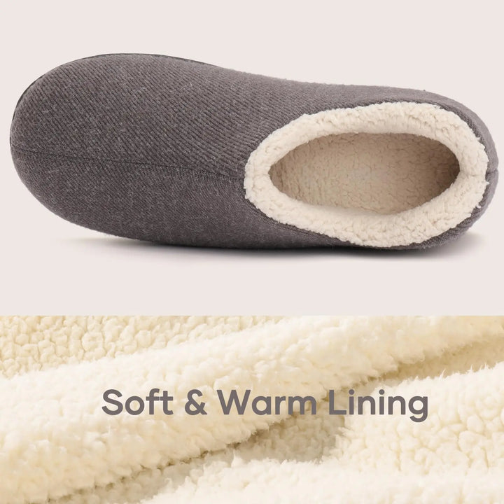 Paire de chaussons d'hiver femme, mousse à mémoire, super doux et chauds pour la maison.