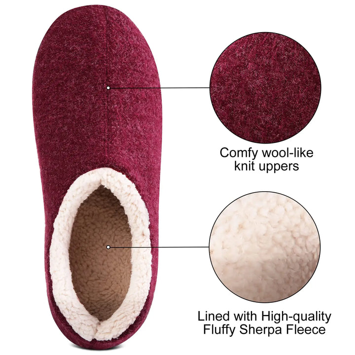 Chaussons pour femme, parfaits pour l'hiver, doux, chauds, mousse à mémoire pour le confort.
