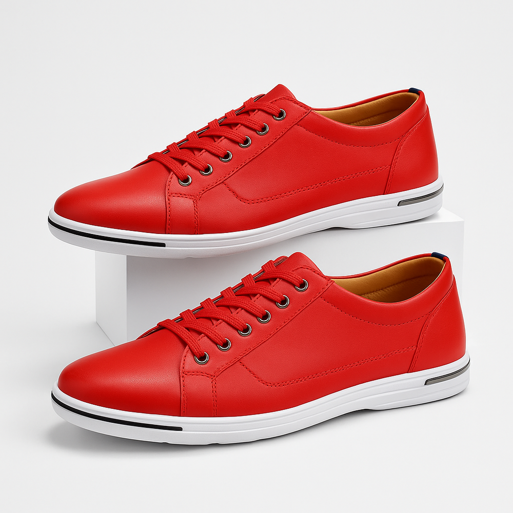 Chaussure homme basse très confortable avec semelle amortie et respirante, idéale pour la marche.