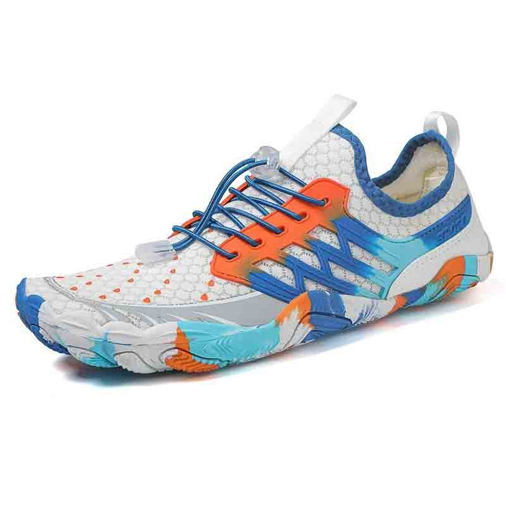 Chaussures aquatiques polyvalentes pour randonnée, plage et sports nautiques, confortables et antidérapantes.
