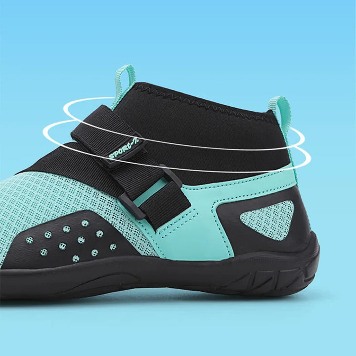 Modèle de chaussures aquatiques hautes pour hommes et femmes, avec semelle antidérapante et séchage rapide.