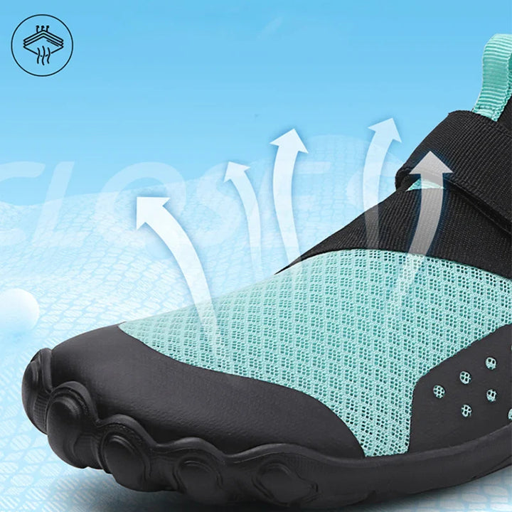 Chaussures de plage unisexes à protection pieds, confortables et légères, pour toutes activités aquatiques.