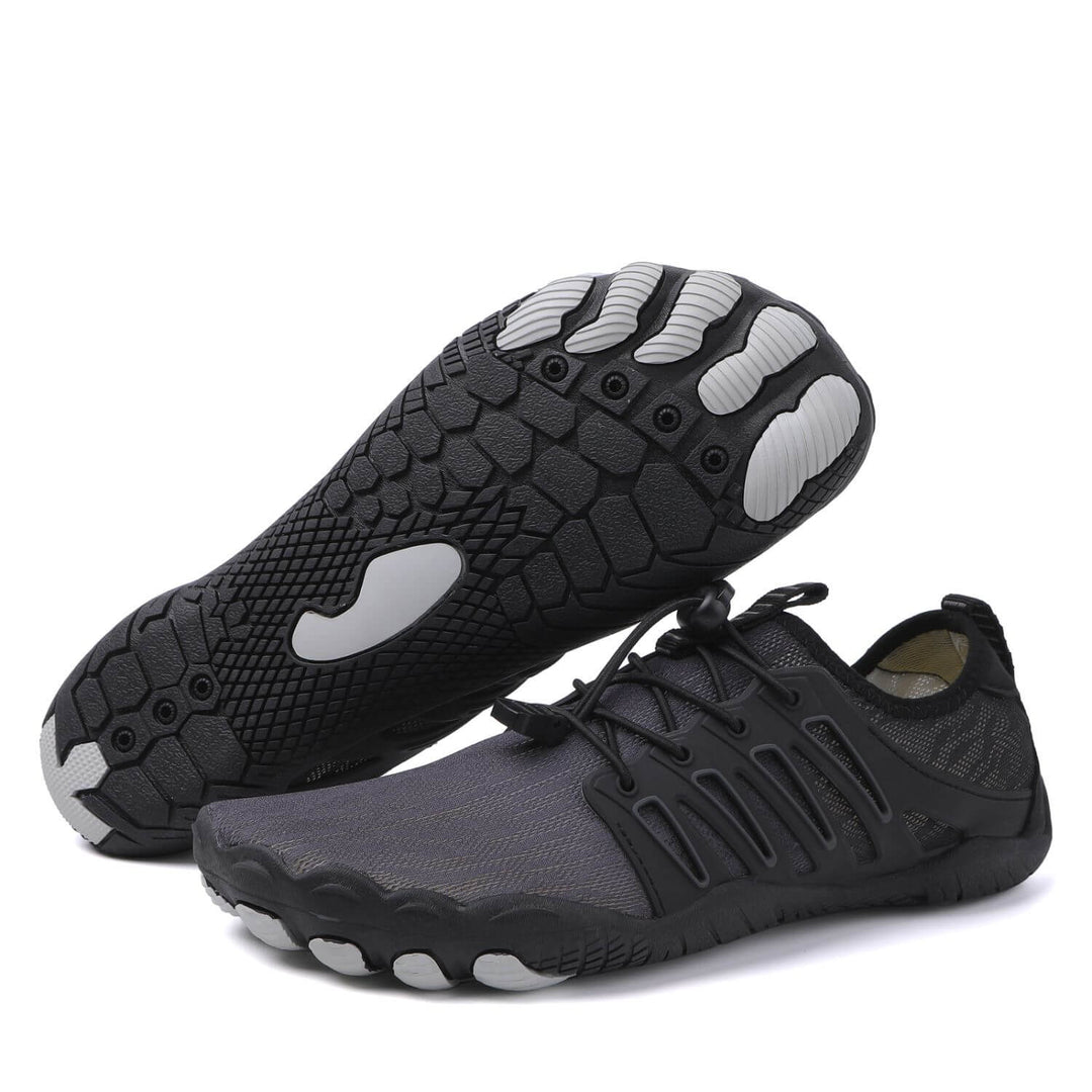 Chaussures aquatiques souples et compactes, idéales voyage, plage, piscine, confort pieds nus et séchage rapide.