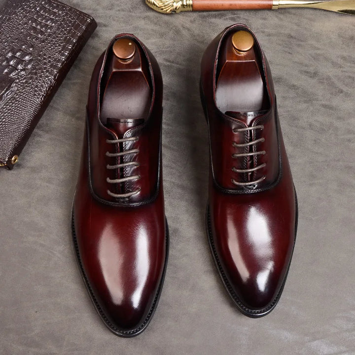 "Chaussures classiques en cuir véritable pour hommes, élégantes, avec semelle ergonomique pour un confort et style supérieurs