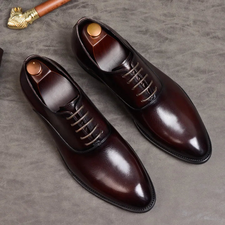 "Chaussures classiques en cuir véritable pour hommes, élégantes, avec semelle ergonomique pour un confort et style supérieurs