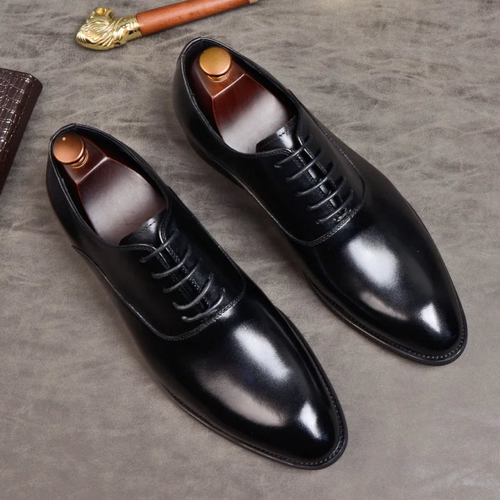 "Chaussures classiques en cuir véritable pour hommes, élégantes, avec semelle ergonomique pour un confort et style supérieurs