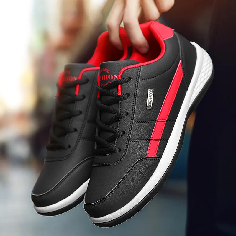 Profil des chaussures habillées homme en cuir PU, design classique et épuré, idéal pour toute occasion.