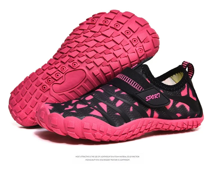 Chaussures d'eau enfants, séchage rapide, idéales plage, piscine et activités aquatiques d'été.