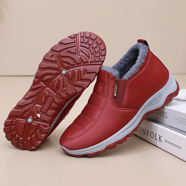Chaussures chaudes à enfiler, style décontracté, parfaites pour rester au chaud cet hiver avec légèreté.
