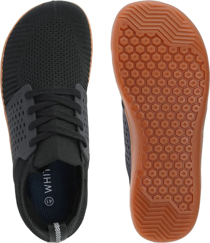 Chaussures marche homme polyvalentes, respirantes, larges, style minimaliste, pour ville et sentiers.
