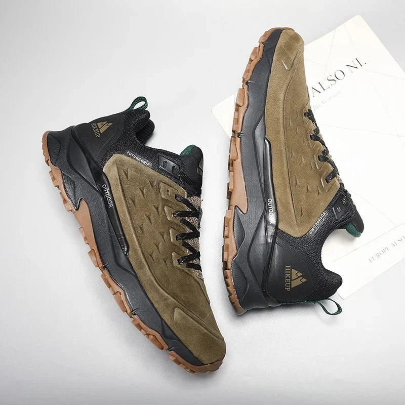 Chaussures de trekking hommes antidérapantes en cuir suédé, parfaites pour toutes vos aventures.