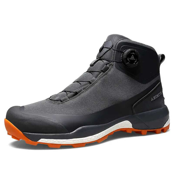 Chaussures de randonnée hommes imperméables, hautes, offrant confort et adhérence pour la montagne.