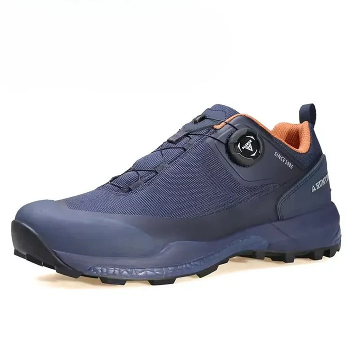 Chaussures de marche hommes avec fermeture rotative pour ajustement parfait, offrant stabilité et adhérence sur sentiers.