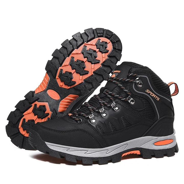 Chaussures de randonnée montantes unisexes antidérapantes pour l'aventure en nature, offrant protection et confort.