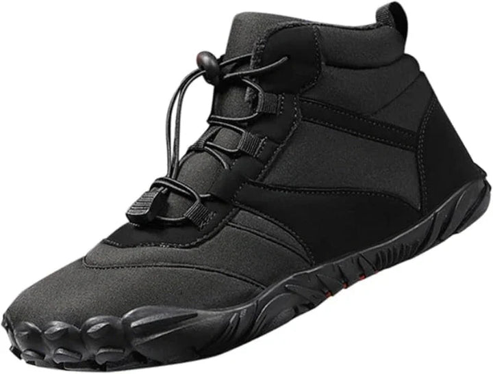 Chaussures de randonnée unisexes hivernales, conçues pour la liberté de mouvement et le confort pieds nus.