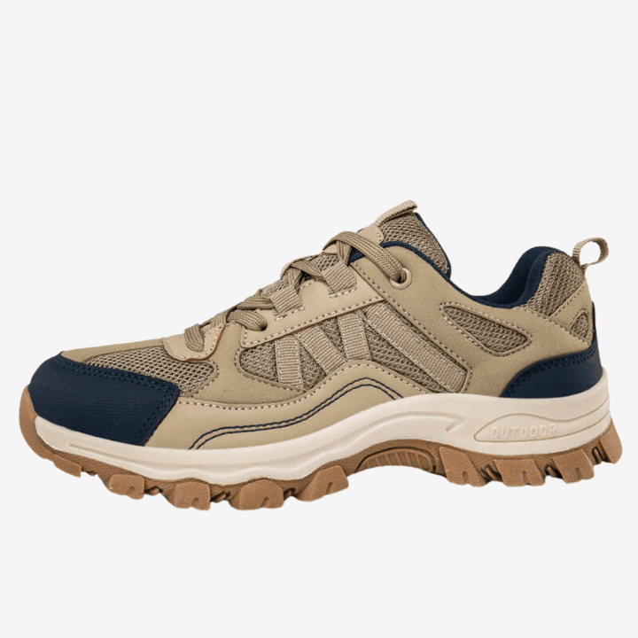 Chaussures de randonnée légères pour hommes, résistantes à l'eau, semelle adhérente, idéales pour terrains irréguliers.