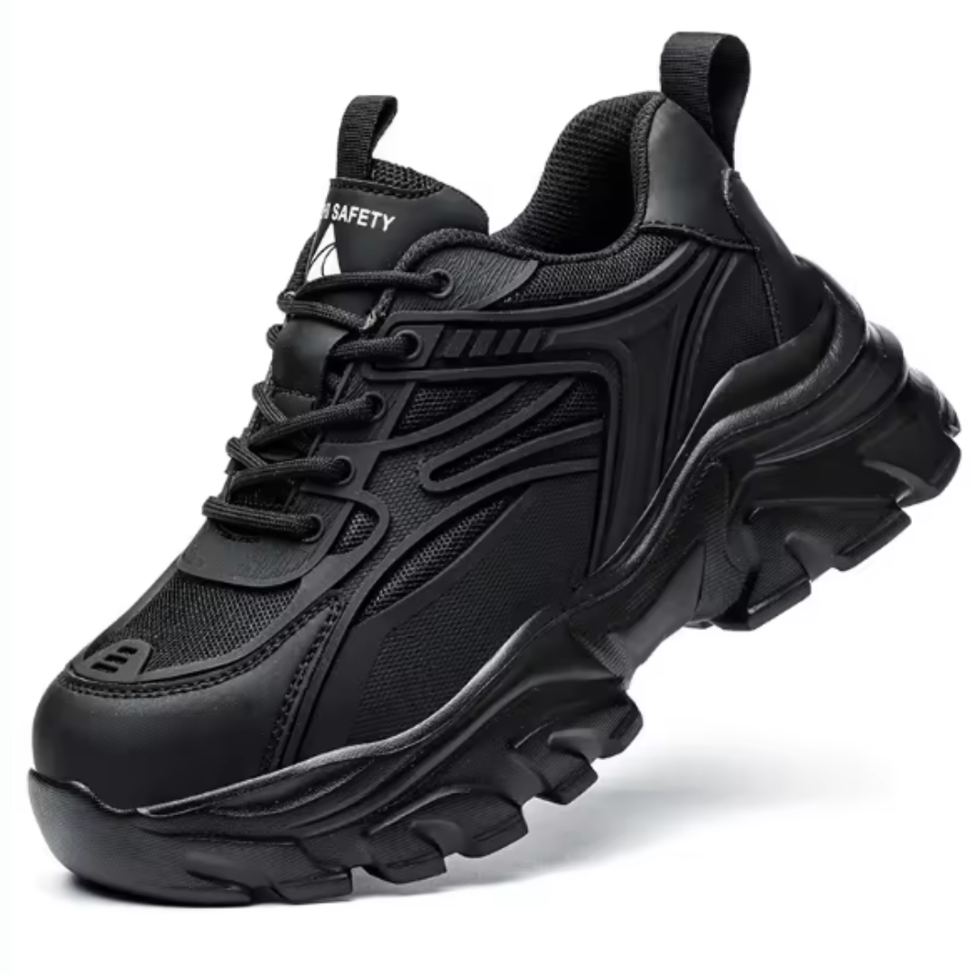 Chaussures de sécurité femme antidérapantes, légères, respirantes, assurant protection et confort au travail.