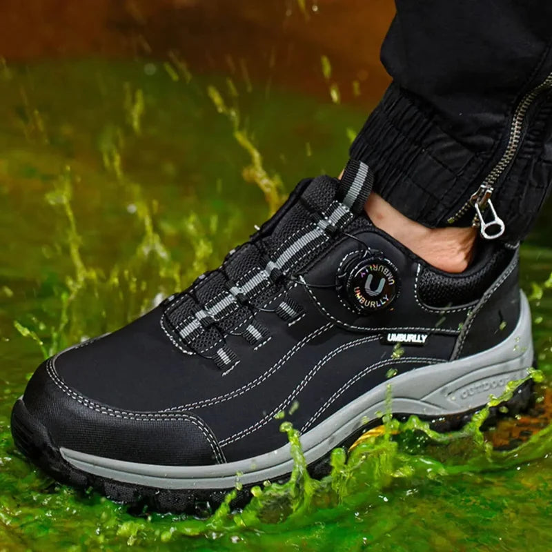 Chaussures de sécurité homme respirantes, légères, avec fermeture à bouton rotatif, pour un ajustement rapide.
