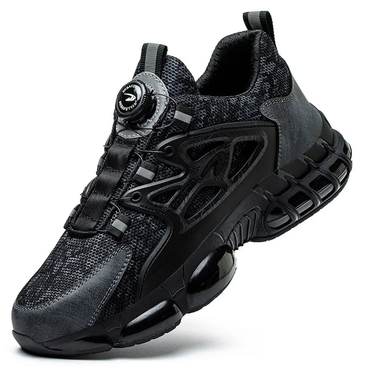 Chaussures de sécurité hommes légères, embout acier et semelle anti-perforation pour un confort de travail optimal.