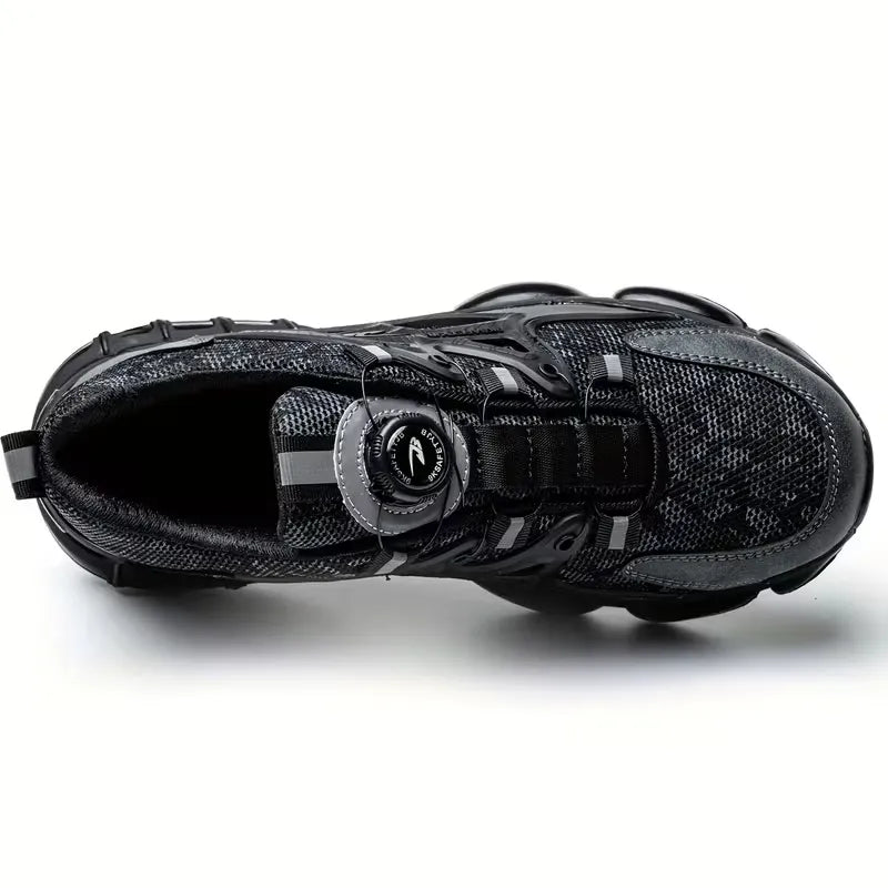 Chaussures de sécurité respirantes pour hommes, avec embout acier et protection anti-perforation, idéales chantier.
