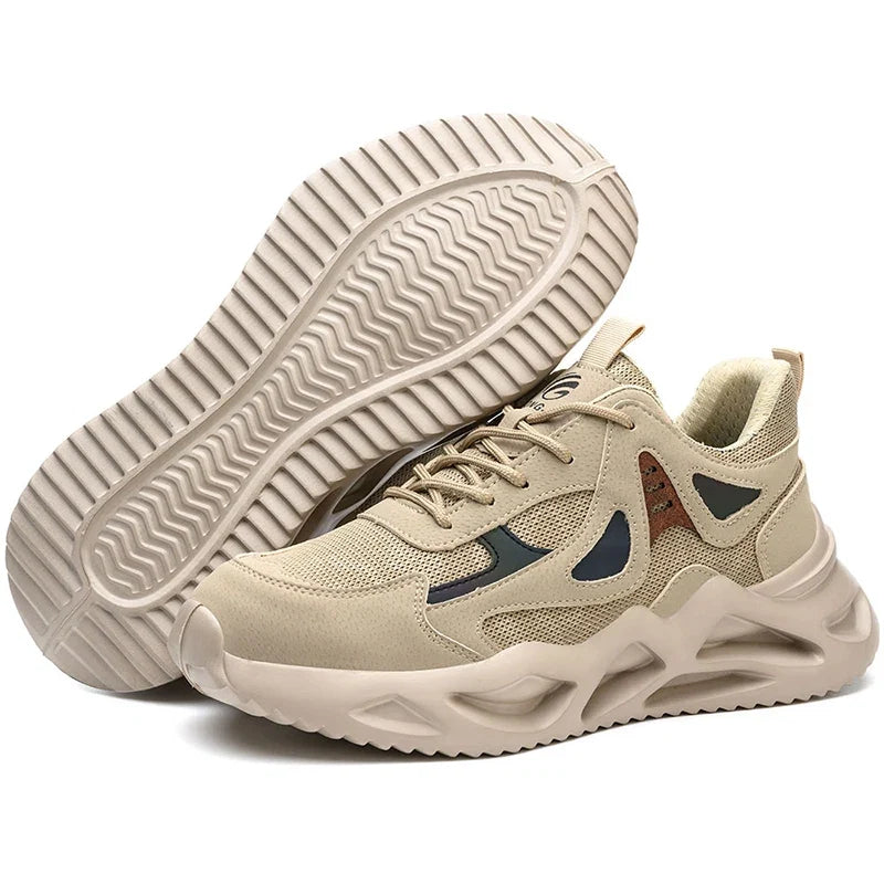 Chaussures de sécurité respirantes, légères et confortables, idéales pour la protection des pieds au travail.