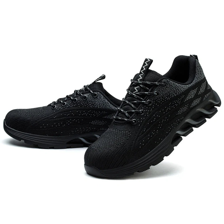 Confort et sécurité accrus: chaussures de travail unisexes, légères, avec embout en acier et semelle anti-perforation.