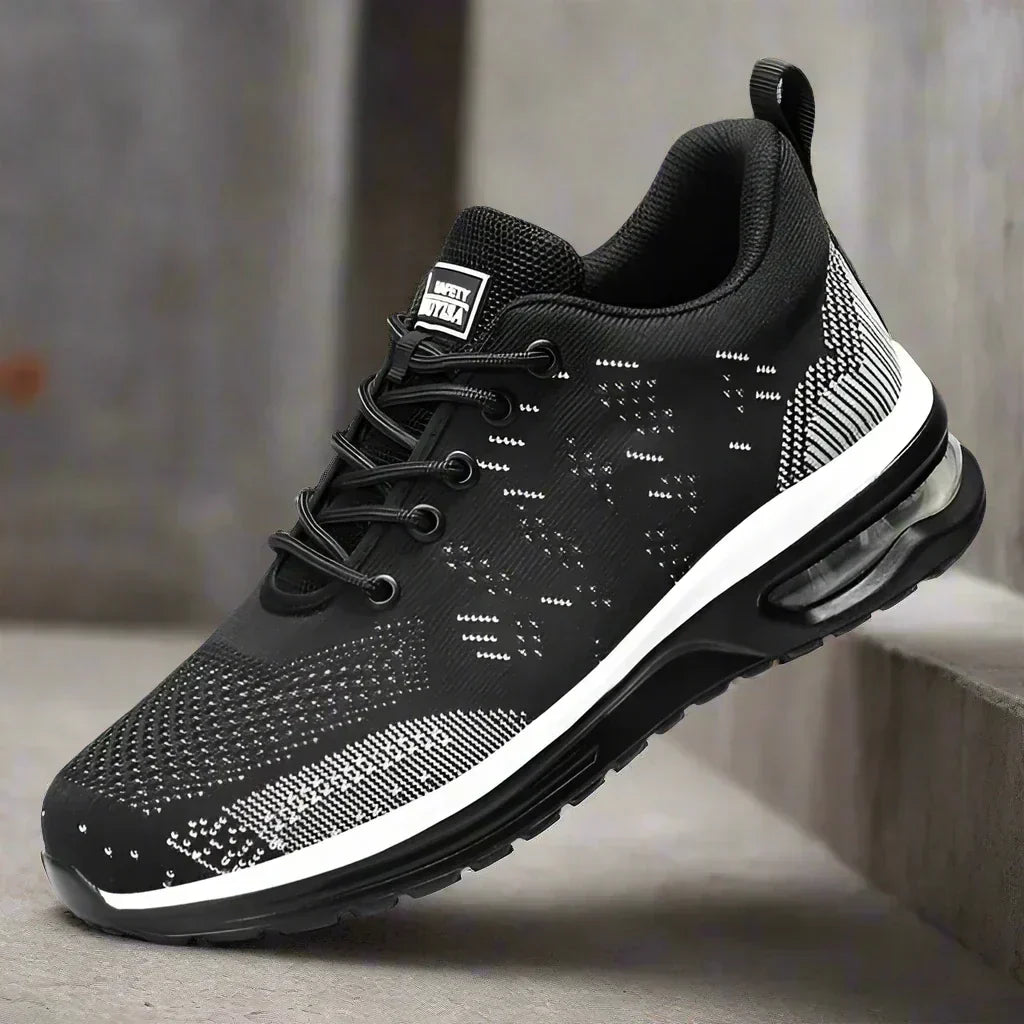 Chaussures de sécurité orthopédiques unisexes avec embout en acier, idéales pour le travail exigeant.