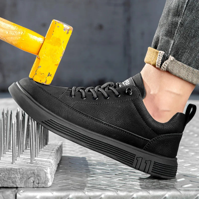 Chaussures de travail robustes et imperméables, embout acier, anti-perforation pour une sécurité durable, homme/femme.