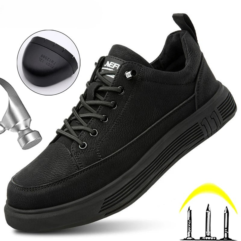 Chaussures de travail protection maximale, embout acier, anti-perforation, imperméables, pour homme et femme.