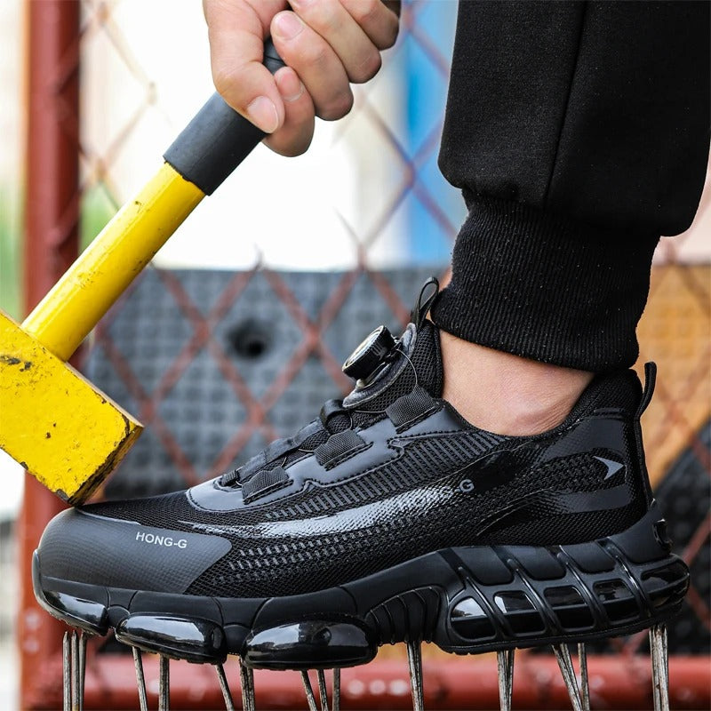 EPI Chaussures de sécurité anti-écrasement pour travail industriel, bâtiment. Protection renforcée et confort.