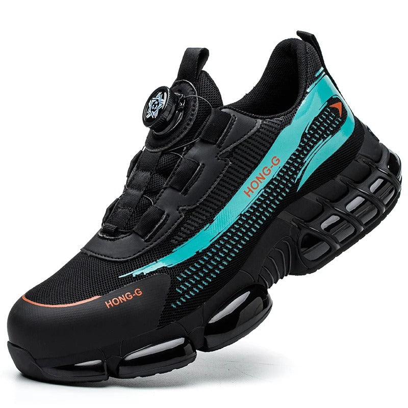 Travaillez en sécurité avec ces chaussures anti-écrasement, parfaites pour le bâtiment et l'industrie. Lacet rotatif pratique.