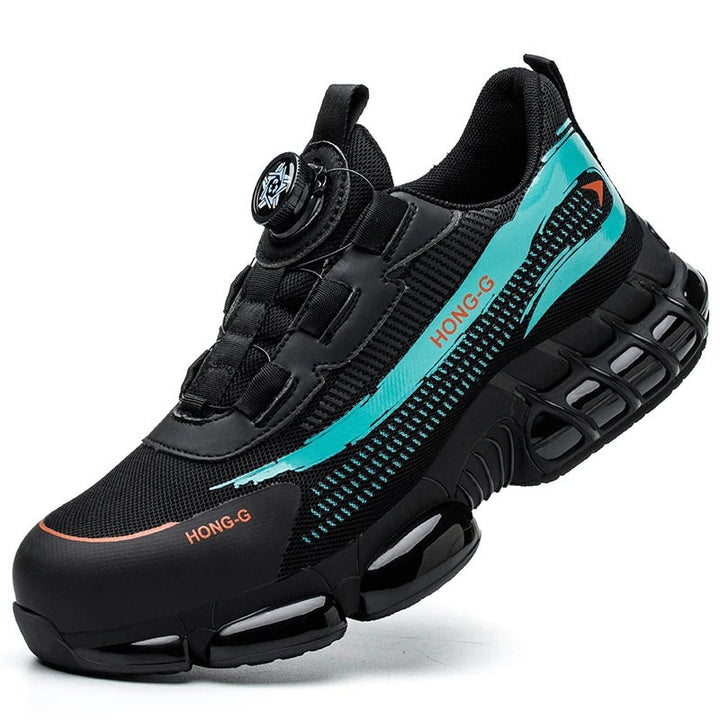 Travaillez en sécurité avec ces chaussures anti-écrasement, parfaites pour le bâtiment et l'industrie. Lacet rotatif pratique.