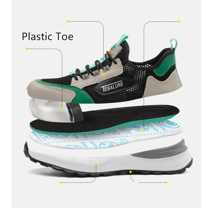 Chaussures de sécurité chantier/logistique légères. Embout composite, antidérapantes, pour une protection fiable.