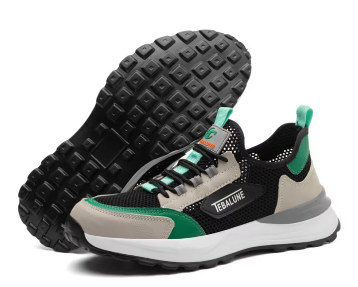 Chaussures de sécurité légères, respirantes avec embout composite. Antidérapantes, idéales pour chantier et logistique.