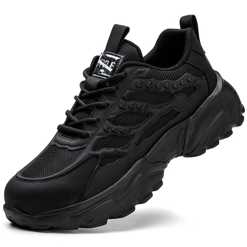 Chaussures de sécurité unisexes en acier, confortables et respirantes, idéales pour le travail et le chantier.