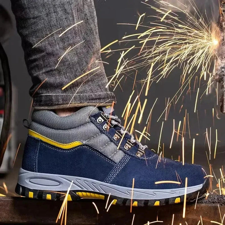 Chaussures de sécurité unisexes robustes pour le travail, protection anti-choc et confort durable sur chantier.