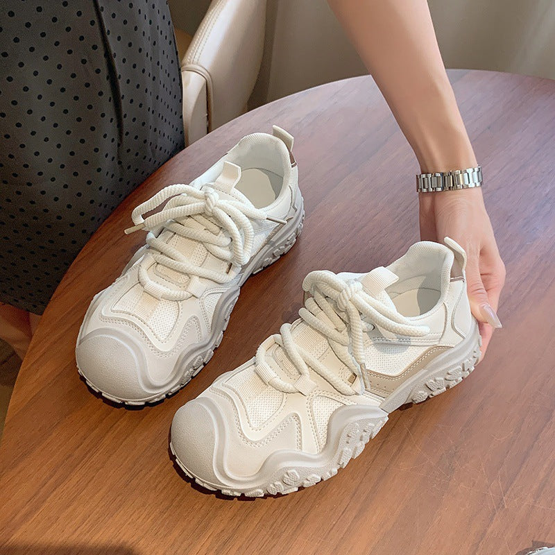 Baskets confortables pour femme, couleur beige, avec excellente adhérence, parfaites pour le sport et le quotidien.