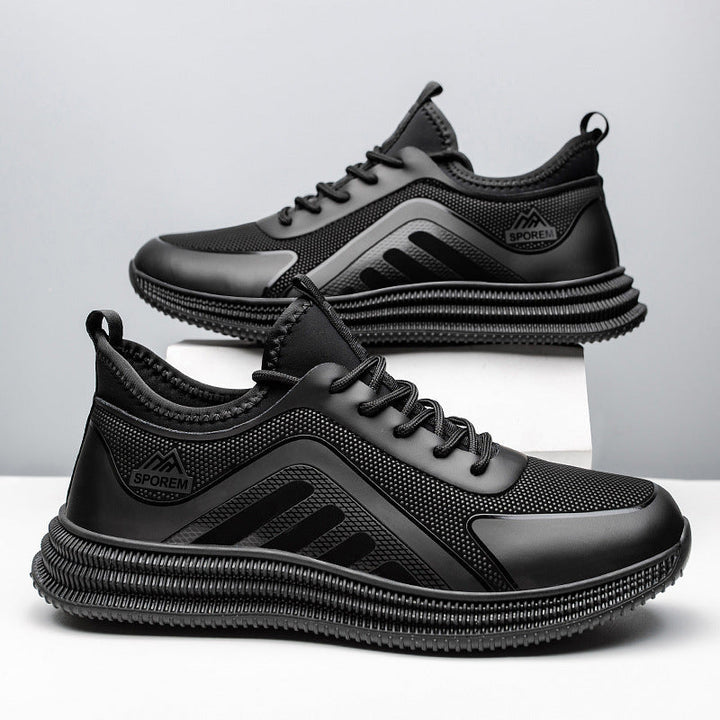 Chaussures de running homme au design respirant, légères, avec semelle flexible pour confort et performance.