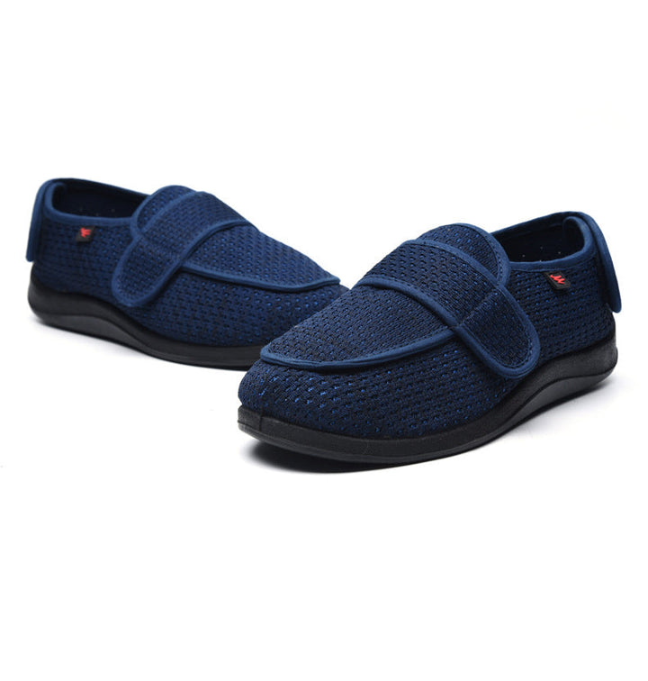 Chaussures velcro orthopédiques unisexe, idéales pour un ajustement facile des pieds sensibles et enflés.