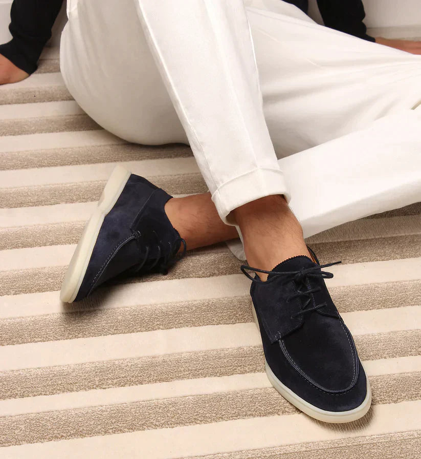 Chaussures habillées homme en cuir beige clair/marine. Design élégant et classique. Confort optimal.