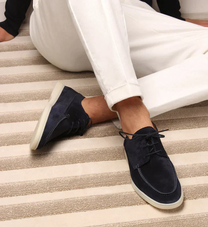 Chaussures habillées homme en cuir beige clair/marine. Design élégant et classique. Confort optimal.
