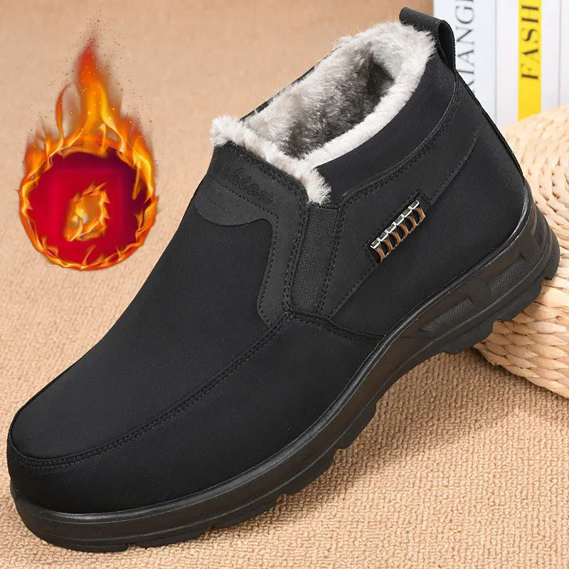 Chaussures hiver homme chaudes à enfiler, grand confort thermique. Idéales pour le quotidien.