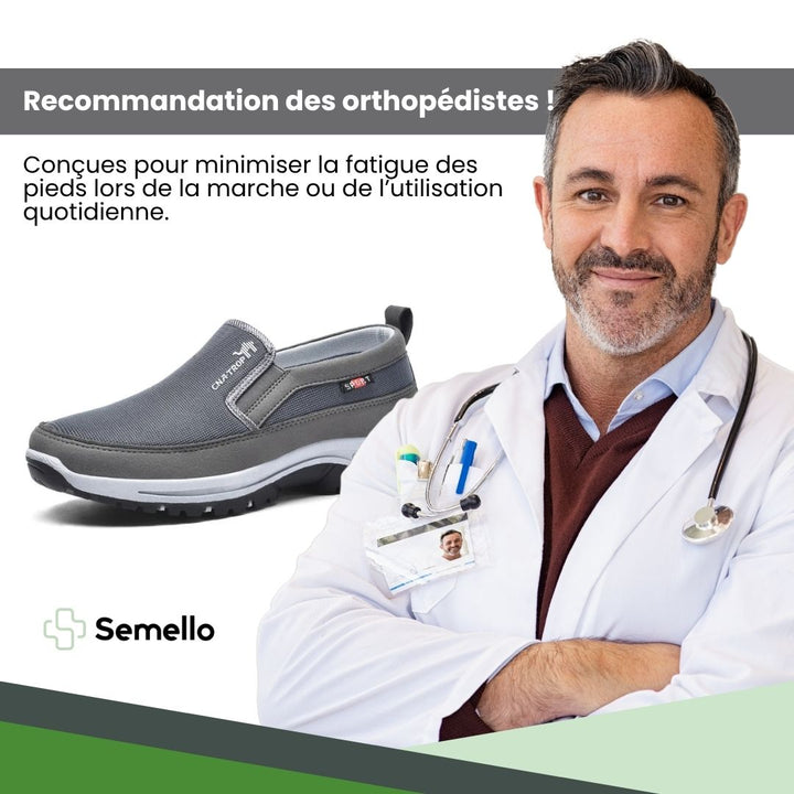 "Chaussures homme confort ortho, design moderne, semelle antidérapante, pour marche quotidienne, couleurs variées."