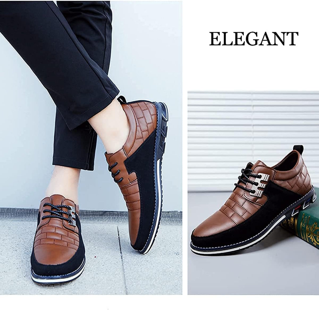 Chaussures homme résistantes en cuir, avec une semelle épaisse pour une durabilité accrue et confort.